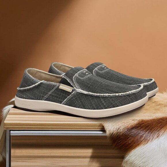 〽️Closed Toe Loafers Sneakers Men\'s Black Canvas Slip On Orthopedic Lightweight main image 5
